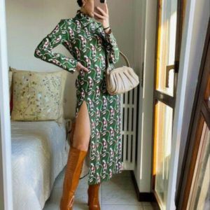 Zara Printed Midi Dress